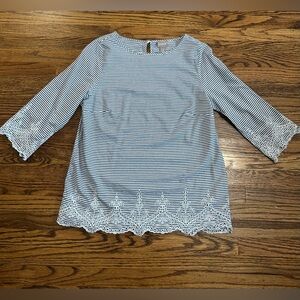 Chico's Blue and White Striped Blouse